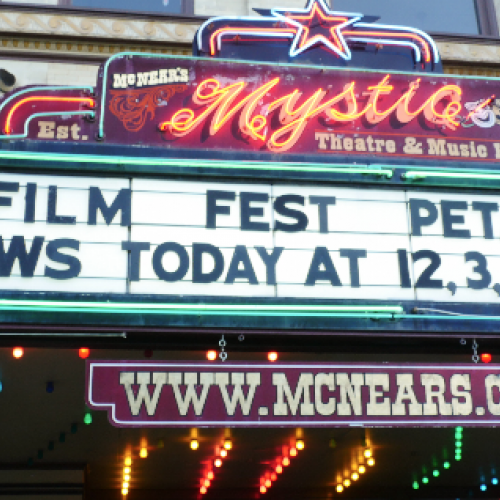 Marquee at Mystic Theatre & Music Hall advertises 